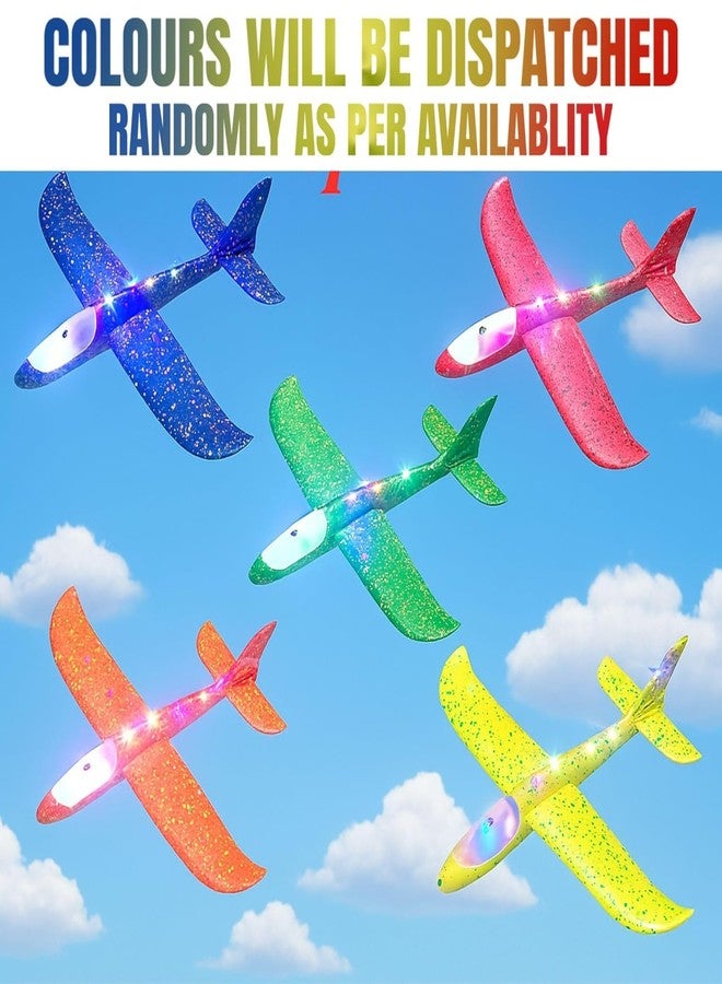 Touchcart Kids Hand Throw Foam Glider Plane 17.5 Inch Dual Flight Mode LED Aeroplane Toy | Lightweight EPP Foam Flying Aircraft for Boys Girls Outdoor Sports Long Distance Throw & Party Return Gift - Image 5